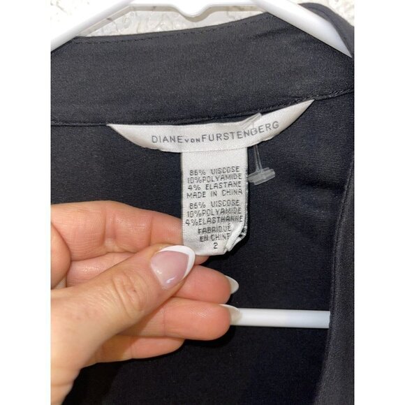 DIANE Von Furstenberg Thick Draped Open Front Cardigan Blazer Pockets 2 (V) - Picture 4 of 9